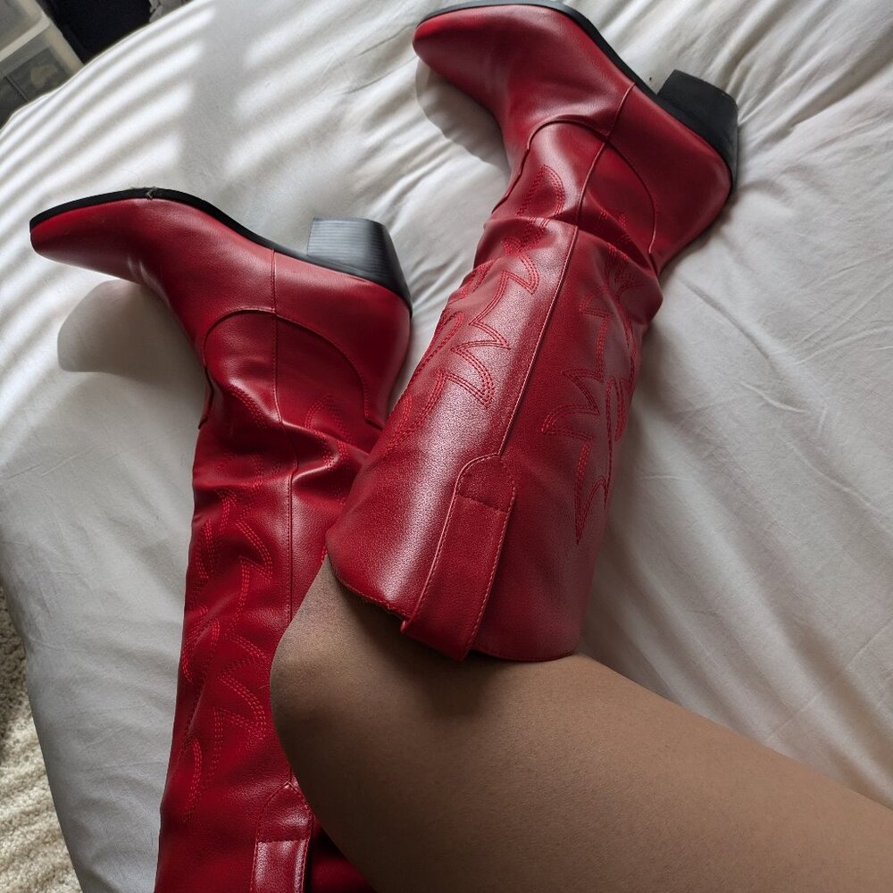 Red Western Cowboy Boots Size 10 Women